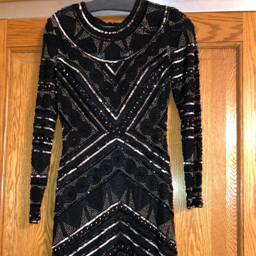 Black/silver homecoming dress
